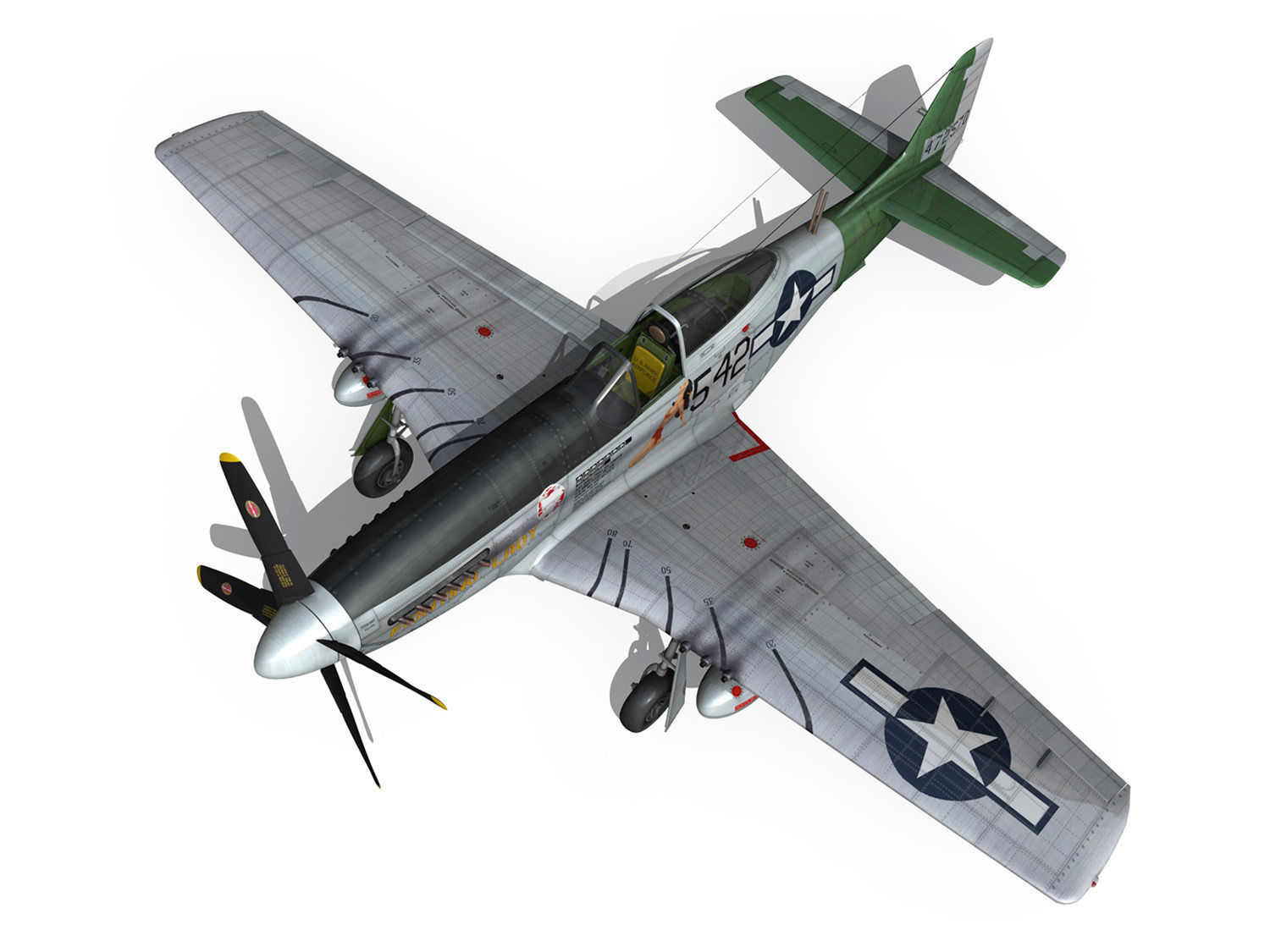 North American P-51D Mustang - Fighting Lady 3D model_14
