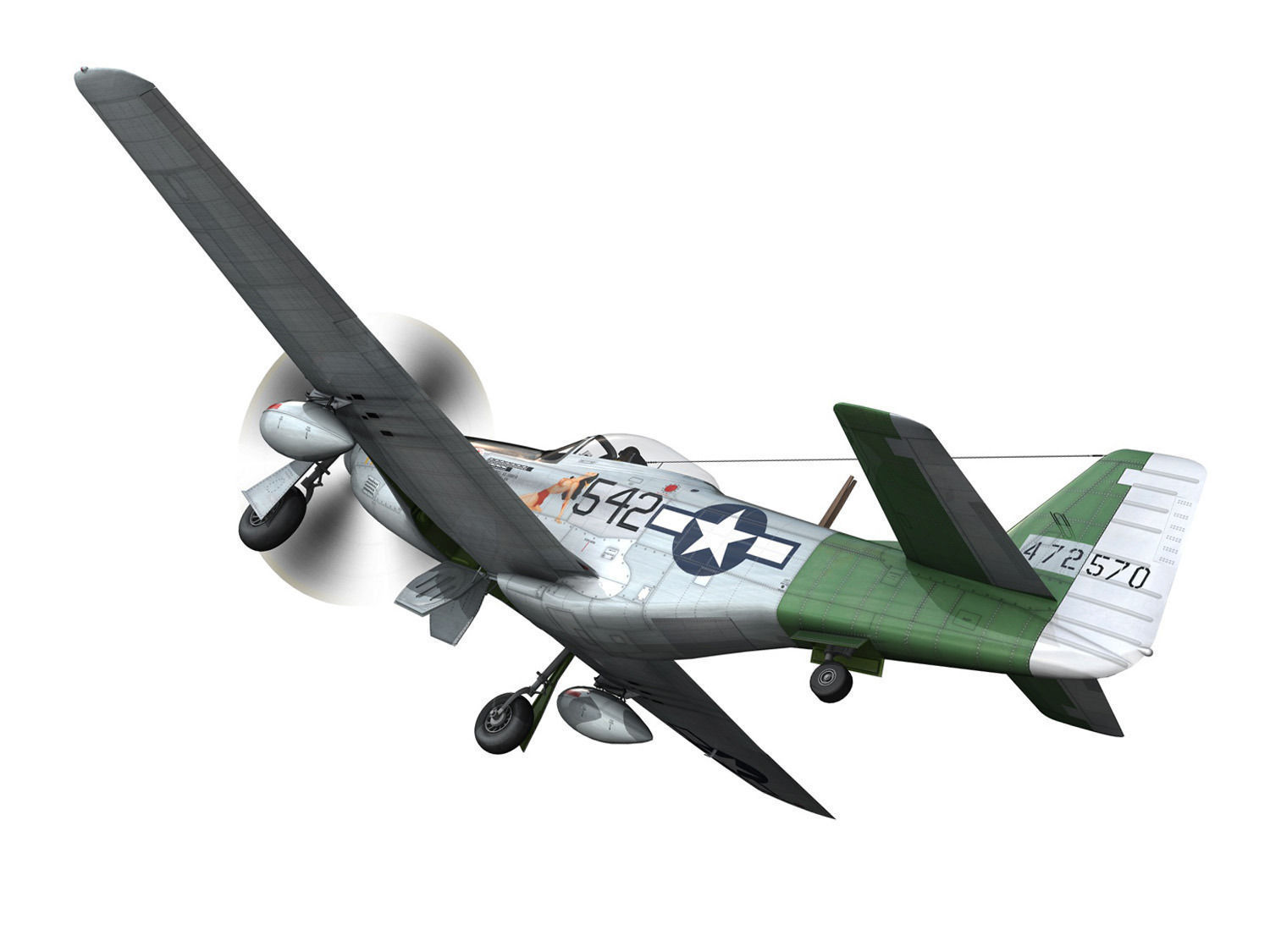 North American P-51D Mustang - Fighting Lady 3D model_7