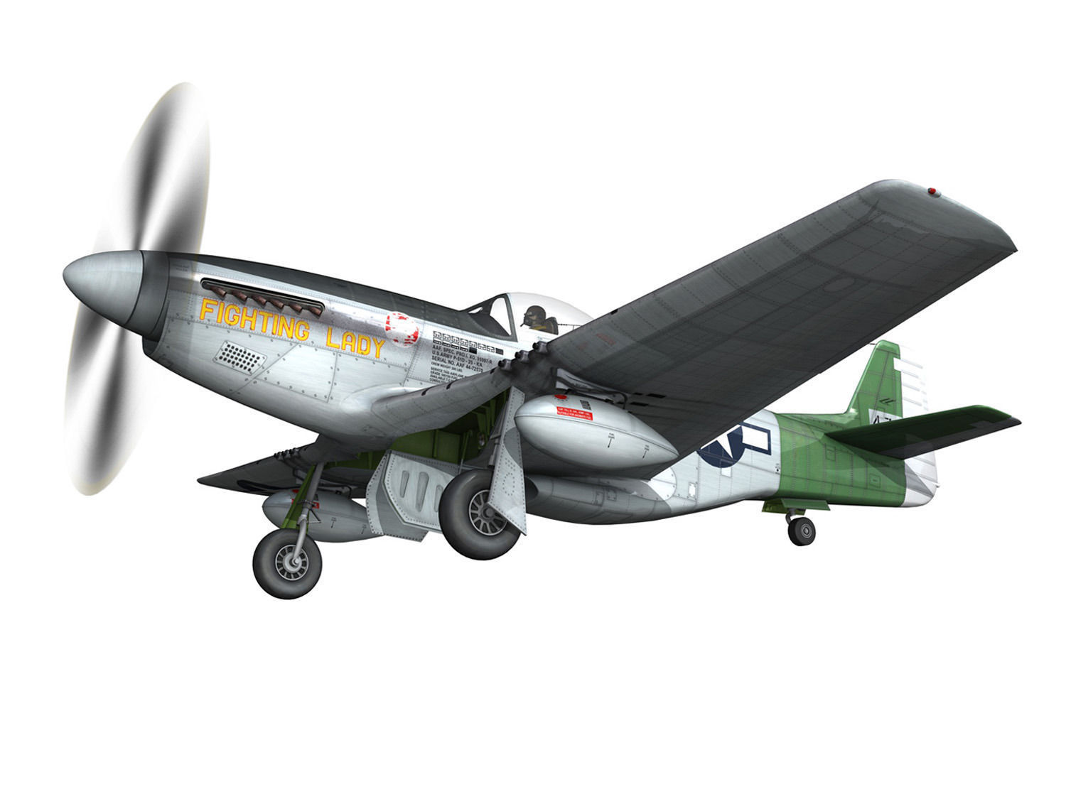 North American P-51D Mustang - Fighting Lady 3D model_8