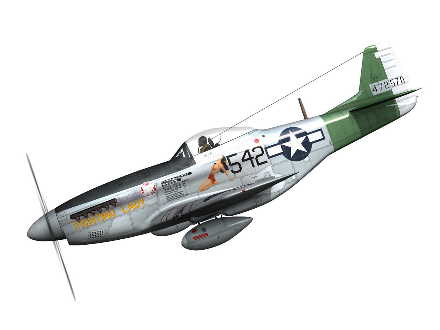 North American P-51D Mustang - Fighting Lady 3D model_1
