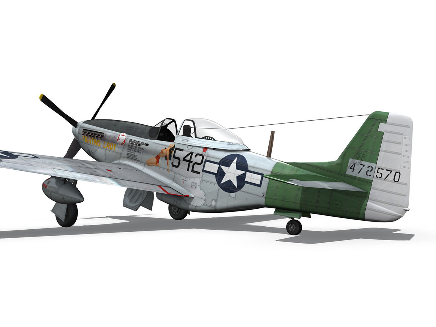 North American P-51D Mustang - Fighting Lady 3D model_11