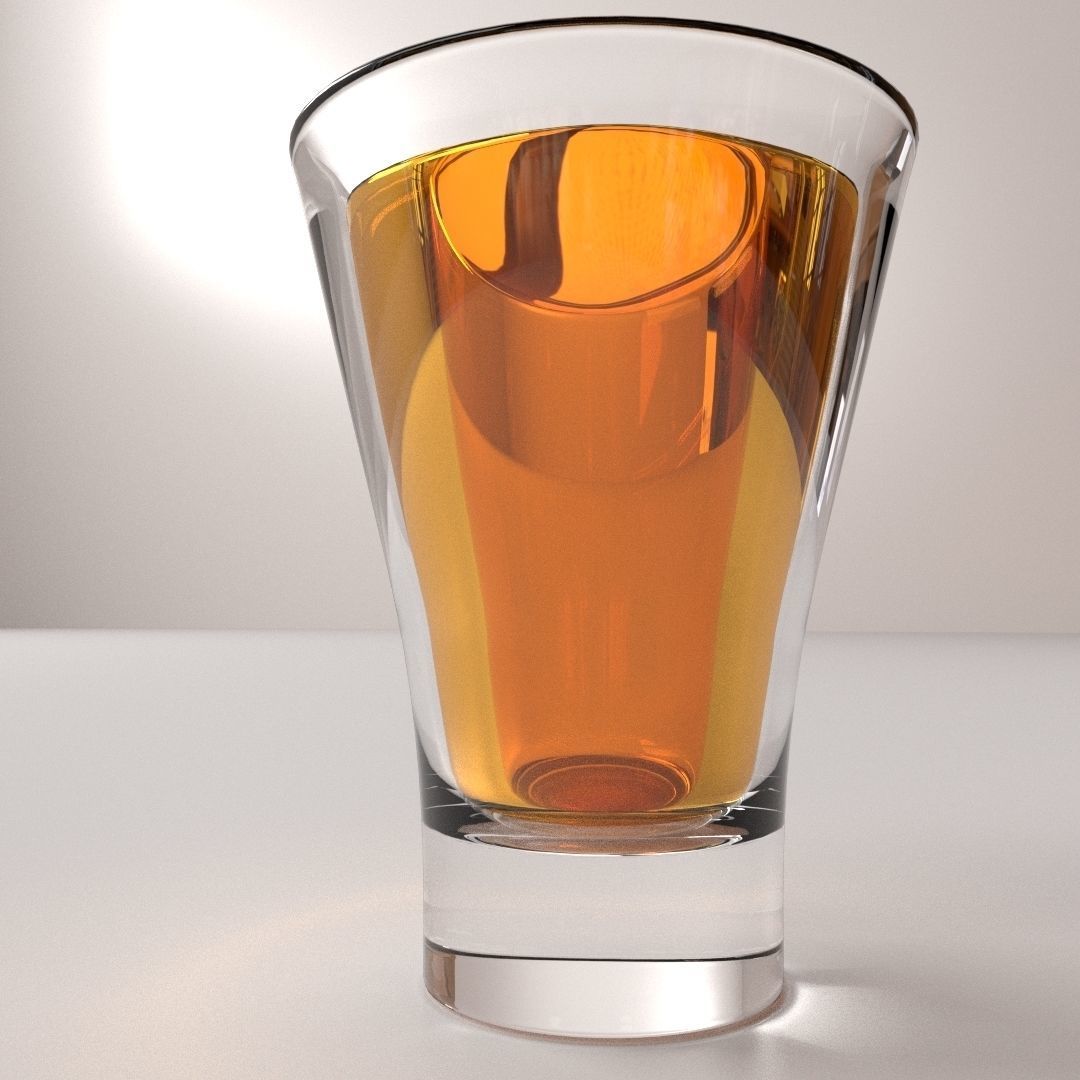 Glass With Drink v2 3D model_2