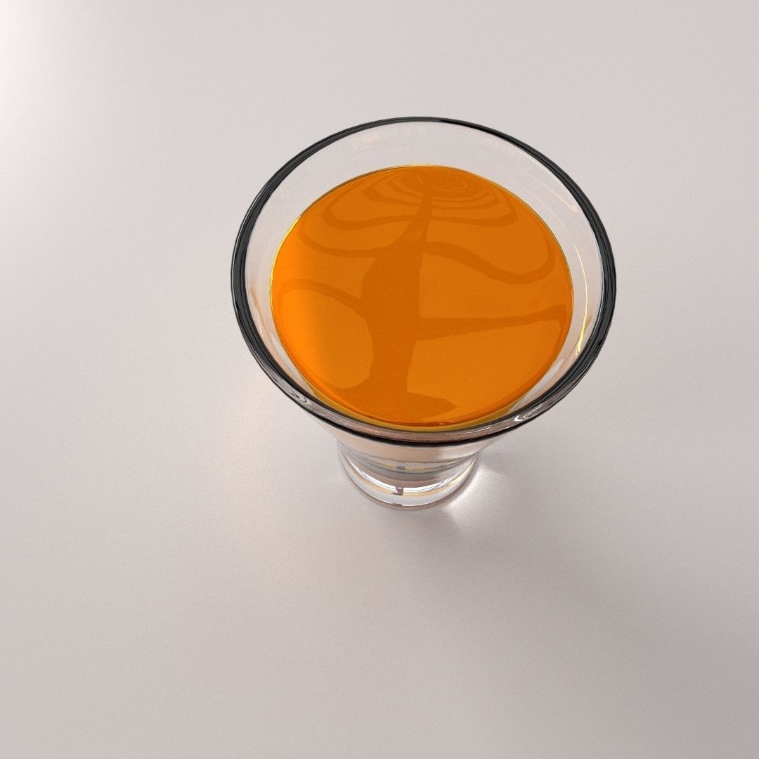 Glass With Drink v2 3D model_1