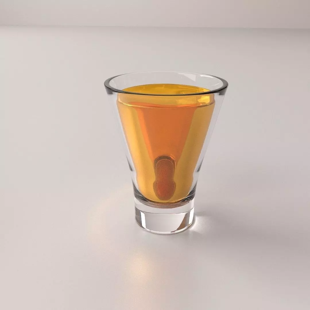Glass With Drink v2 3D model_0