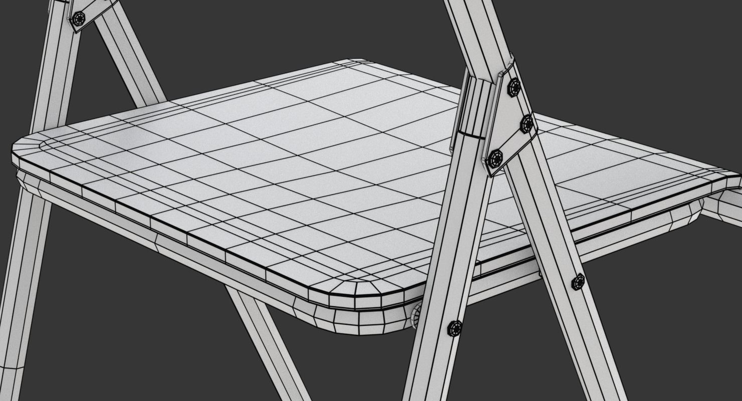 Wooden student chair with desk and armrest  3D model_21