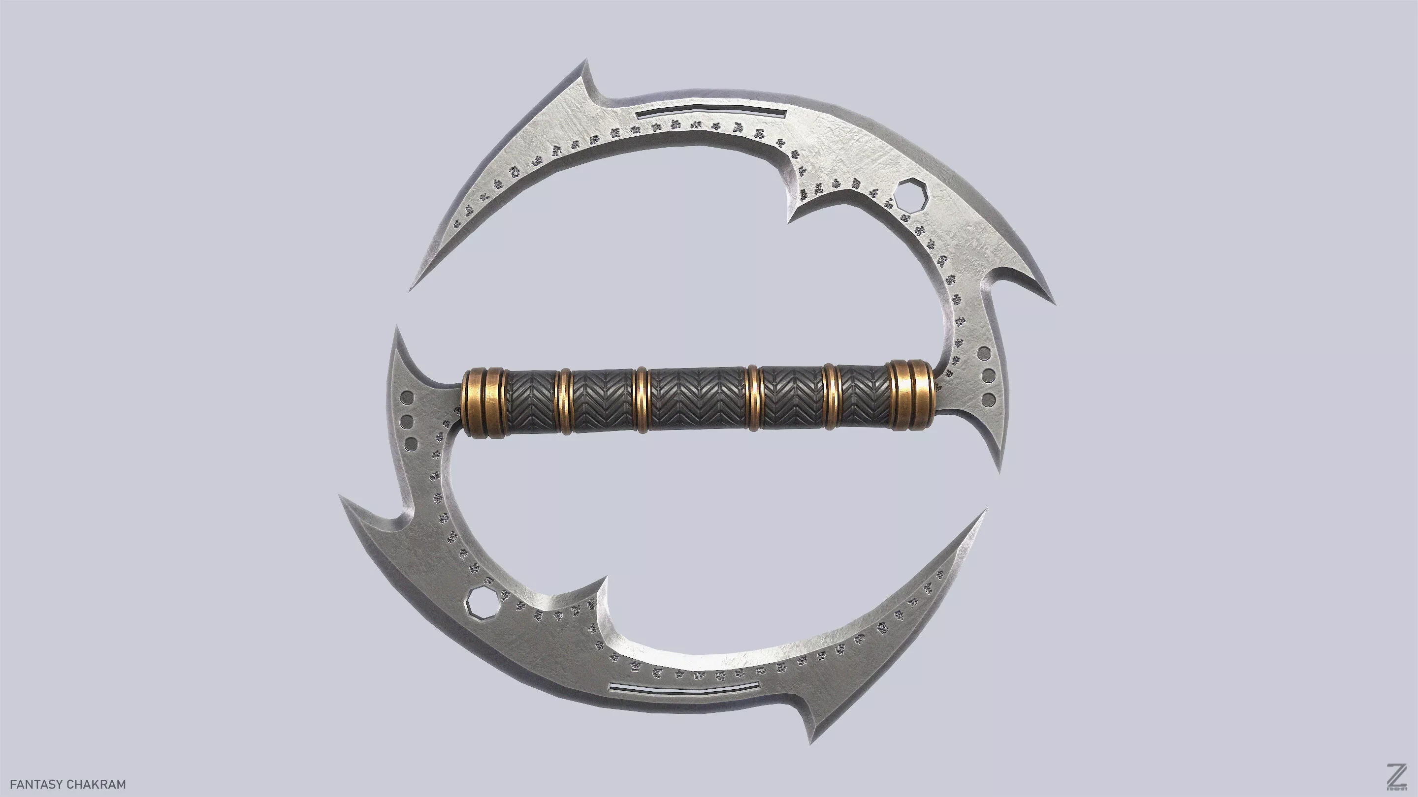 Fantasy chakram Low-poly 3D model