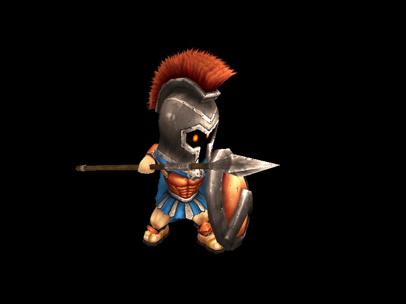 Spartan warrior Low-poly 3D model_2