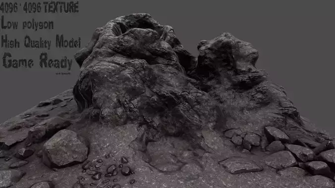 Rock mountain with rocks