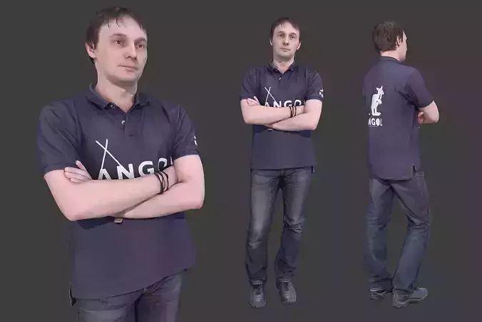 Casual Man Low-poly 3D model