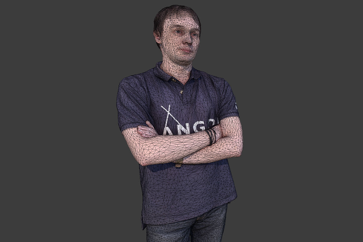 Casual Man Low-poly 3D model_2