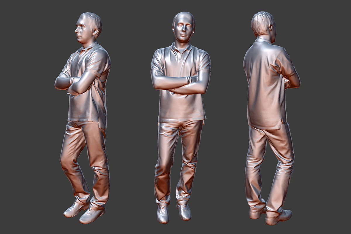 Casual Man Low-poly 3D model_5