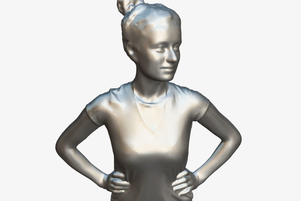 Sports Girl Low-poly 3D model_8