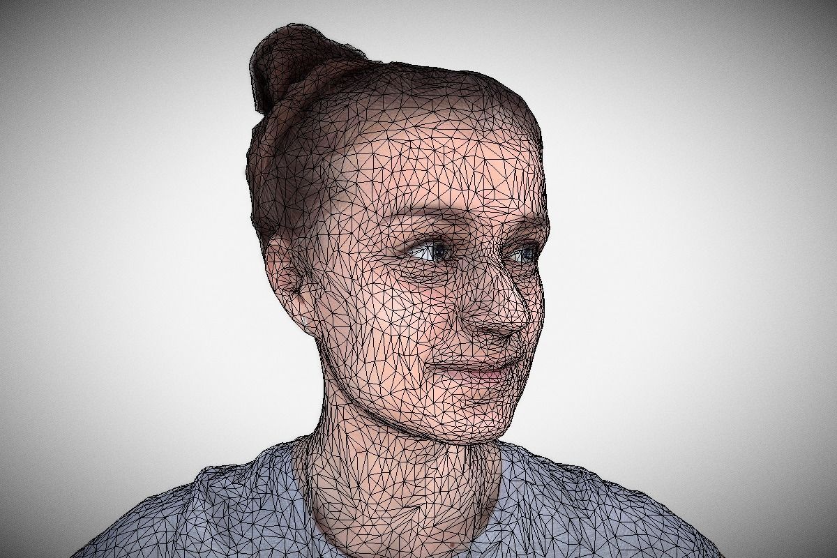 Sports Girl Low-poly 3D model_11