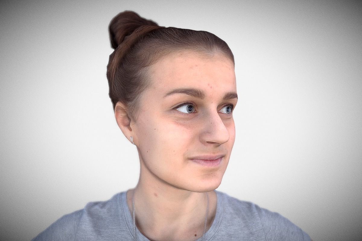 Sports Girl Low-poly 3D model_10