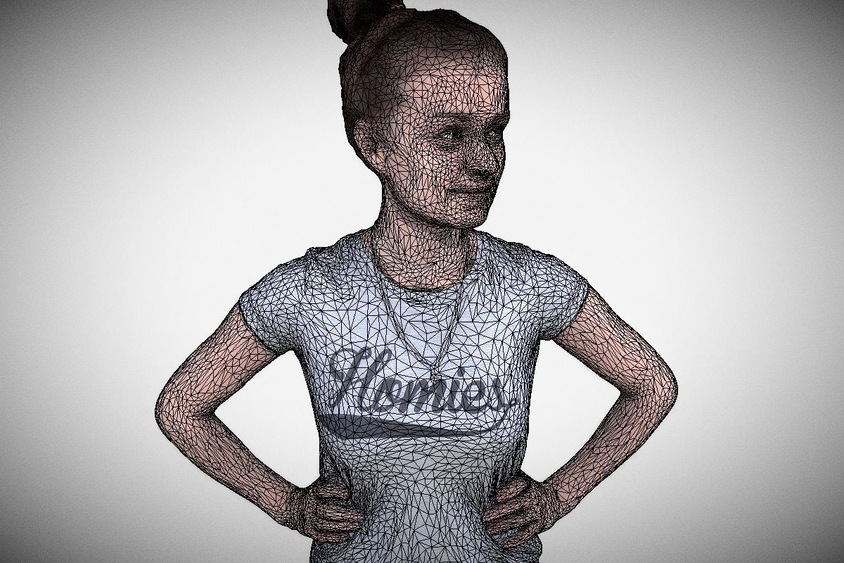 Sports Girl Low-poly 3D model_9