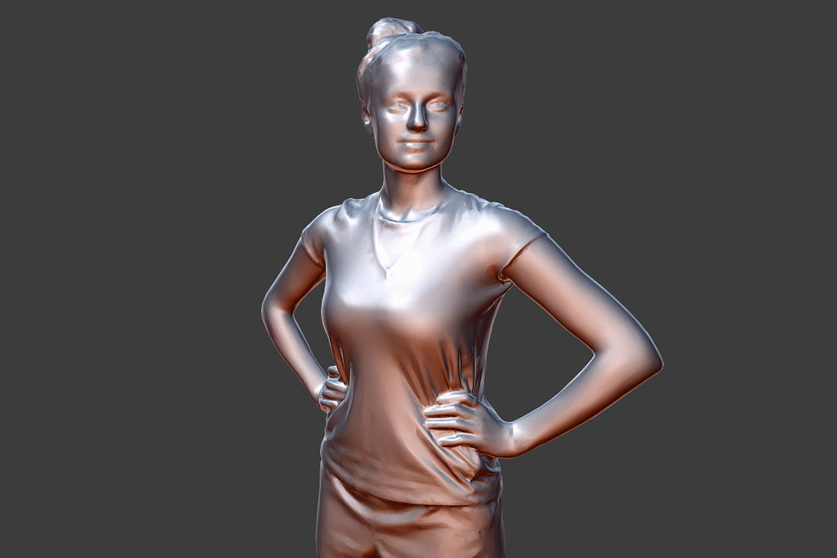 Sports Girl Low-poly 3D model_3