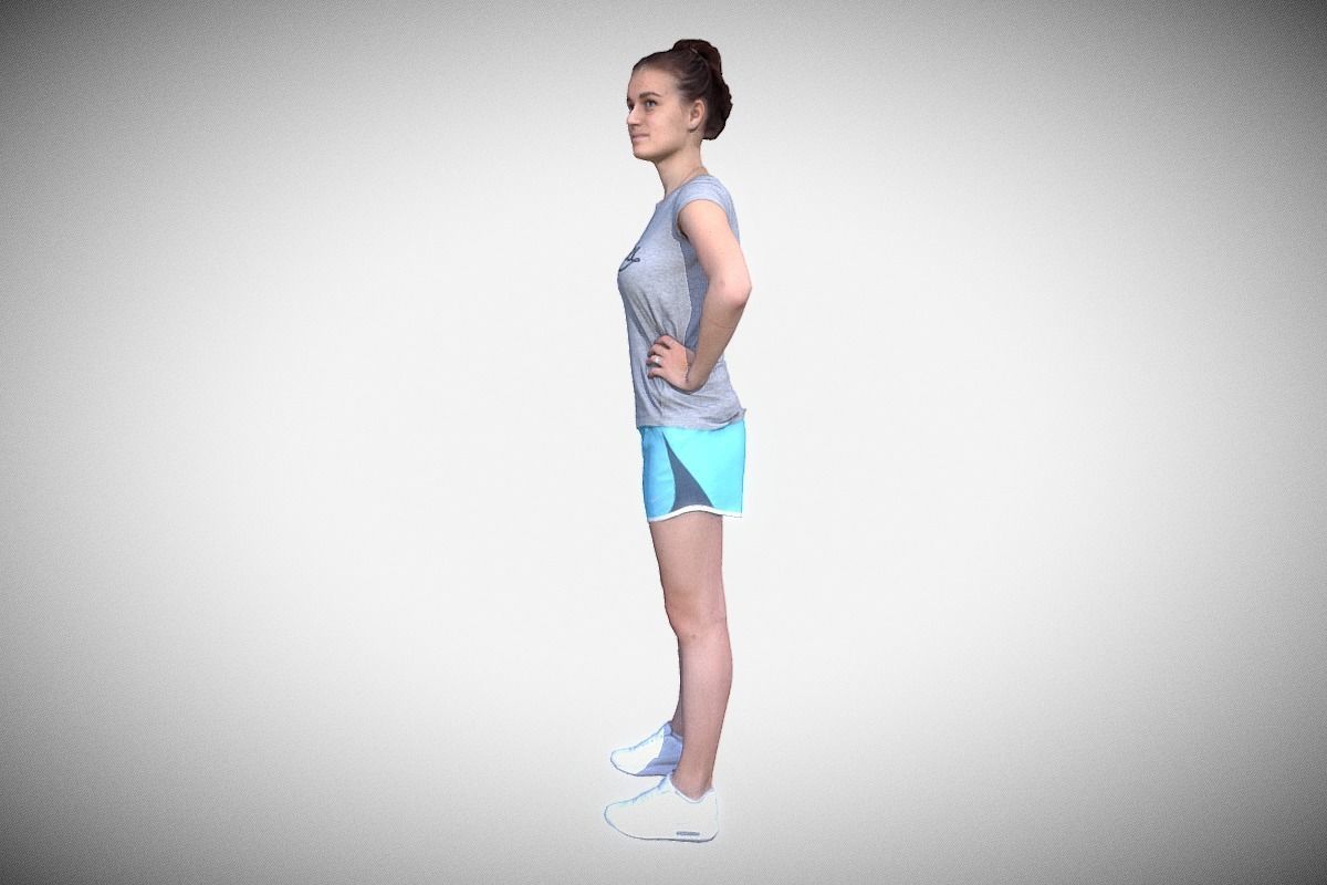 Sports Girl Low-poly 3D model_13