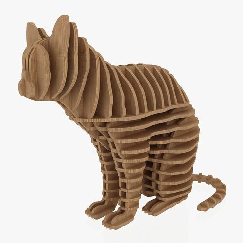 Jigsaw Puzzle Cat 1 Printed Cnc 3D print model