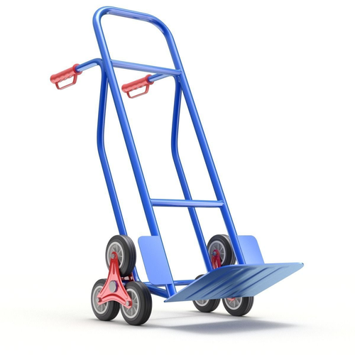 Stair climbing hand truck with six wheels