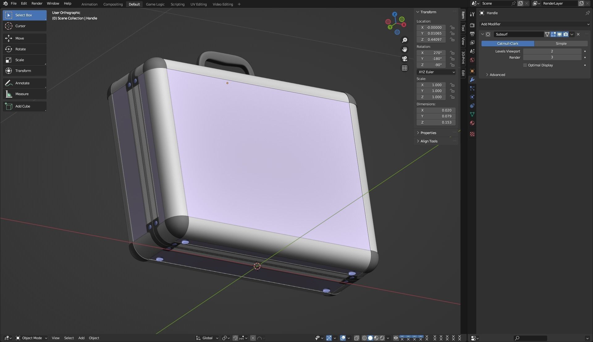 Metal Briefcase 3D model_9