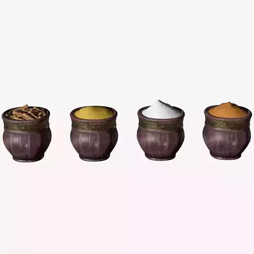Spice Pots Bazaar Low-poly 3D model