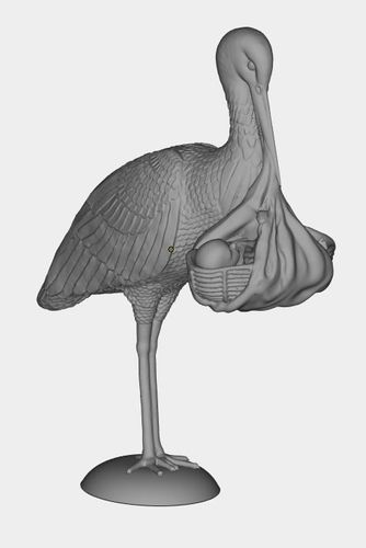 Stork with child 3D print model