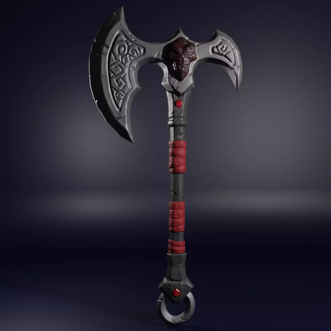 Stylized Fantasy Axe Low-poly 3D model