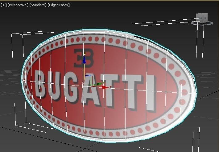 LOGO FRONT BUGATTI Low-poly 3D model_4