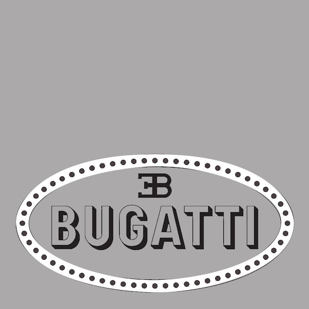 LOGO FRONT BUGATTI Low-poly 3D model_2