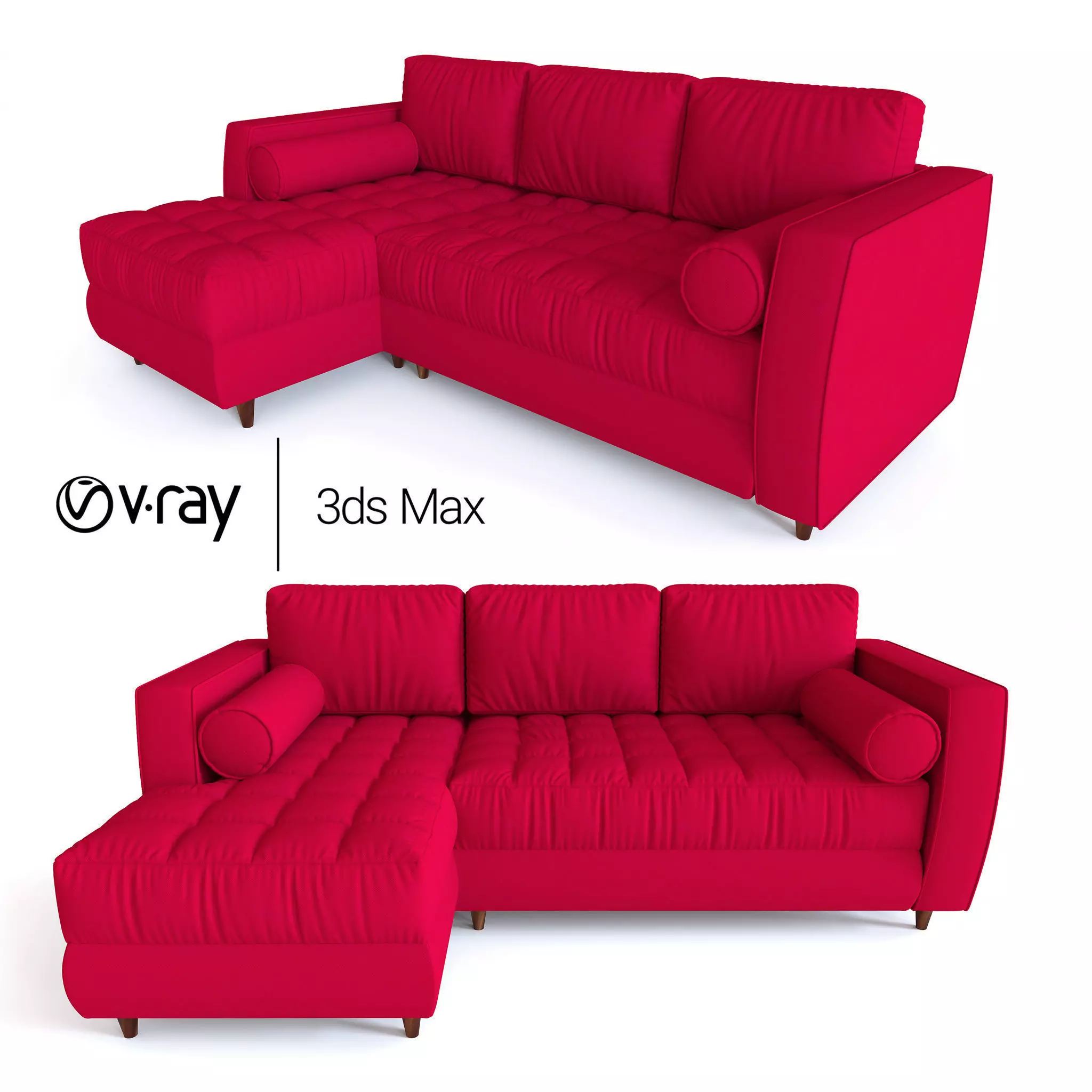 Red Sofa 3D model_0