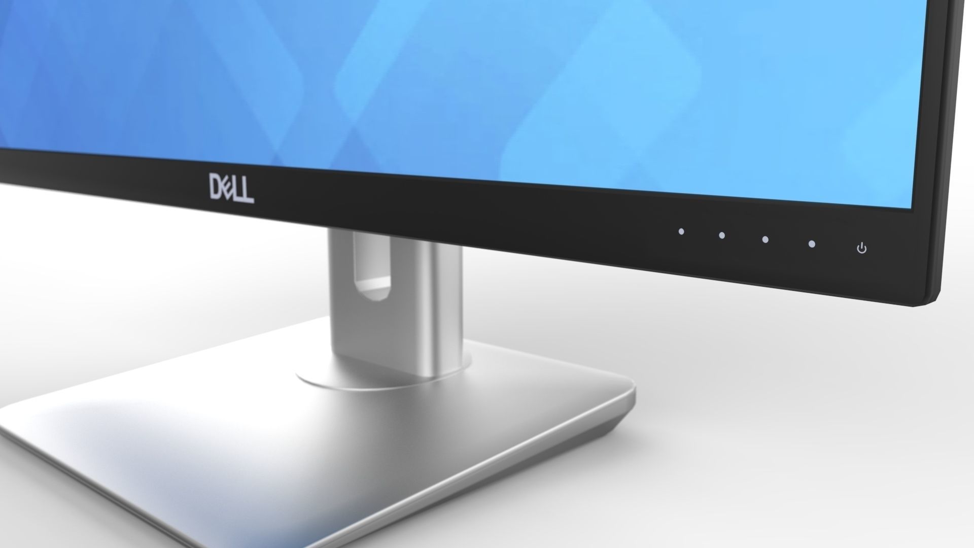 Dell ips led monitor Low-poly 3D model_2