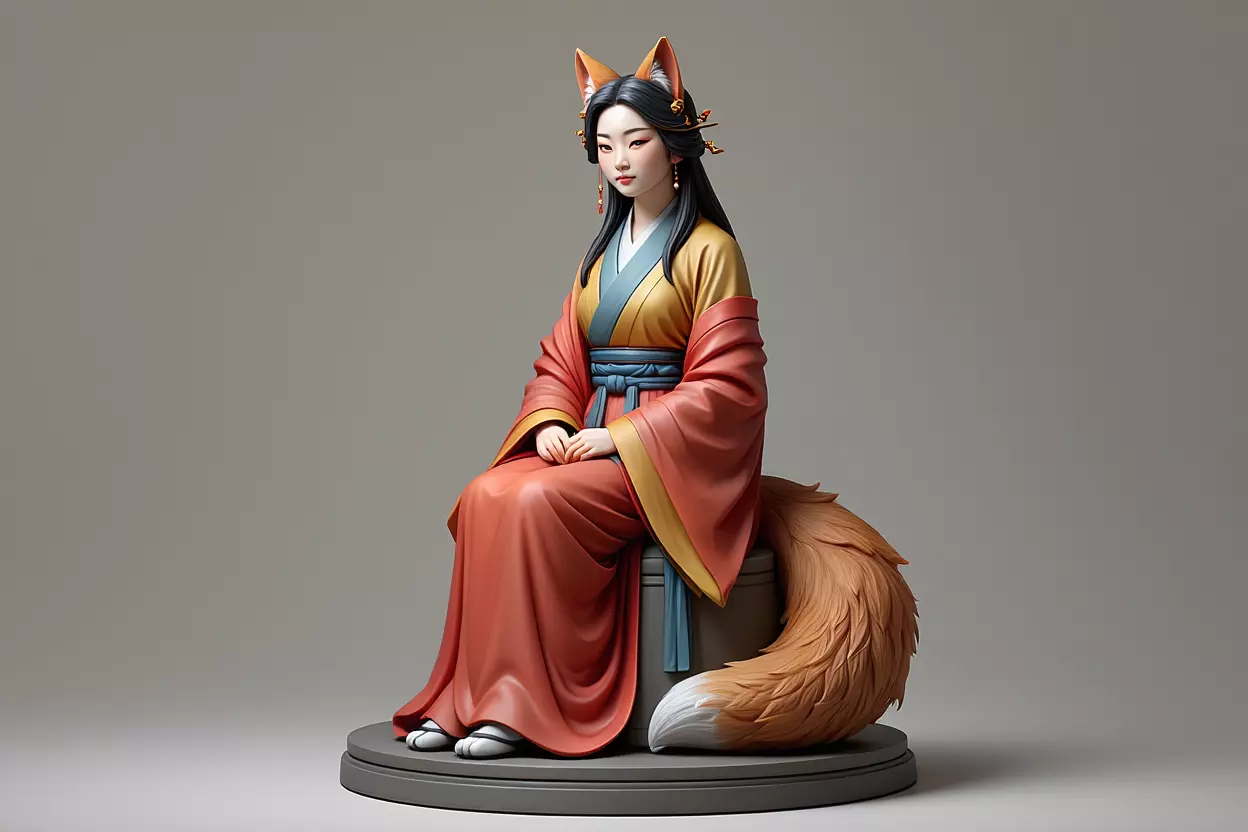 4289 Fox Spirit Woman in Pu Song Ling Style STL DND ARTE 3D print model