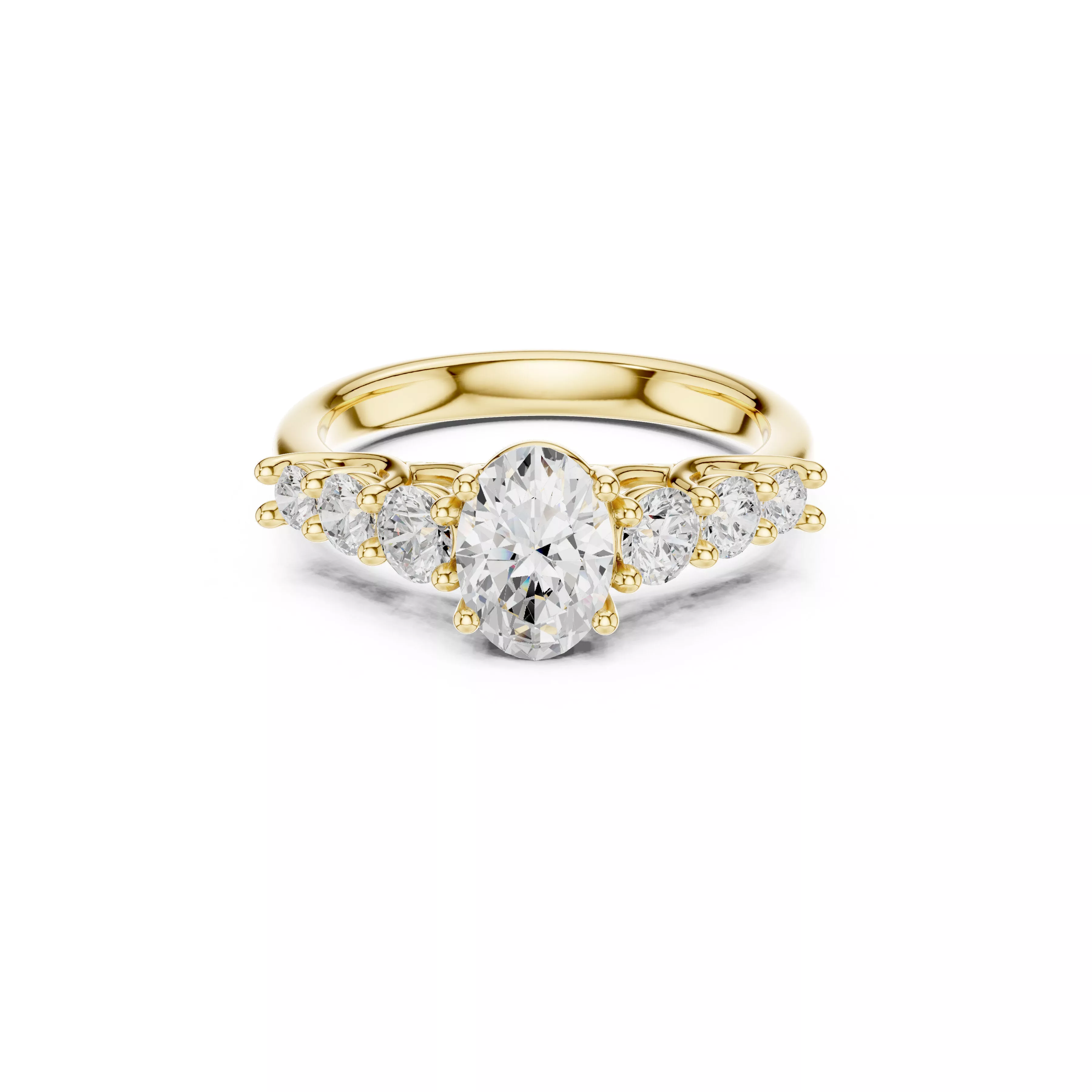 Jewelry Oval Cut Diamond Engagement Ring CAD 3D print model