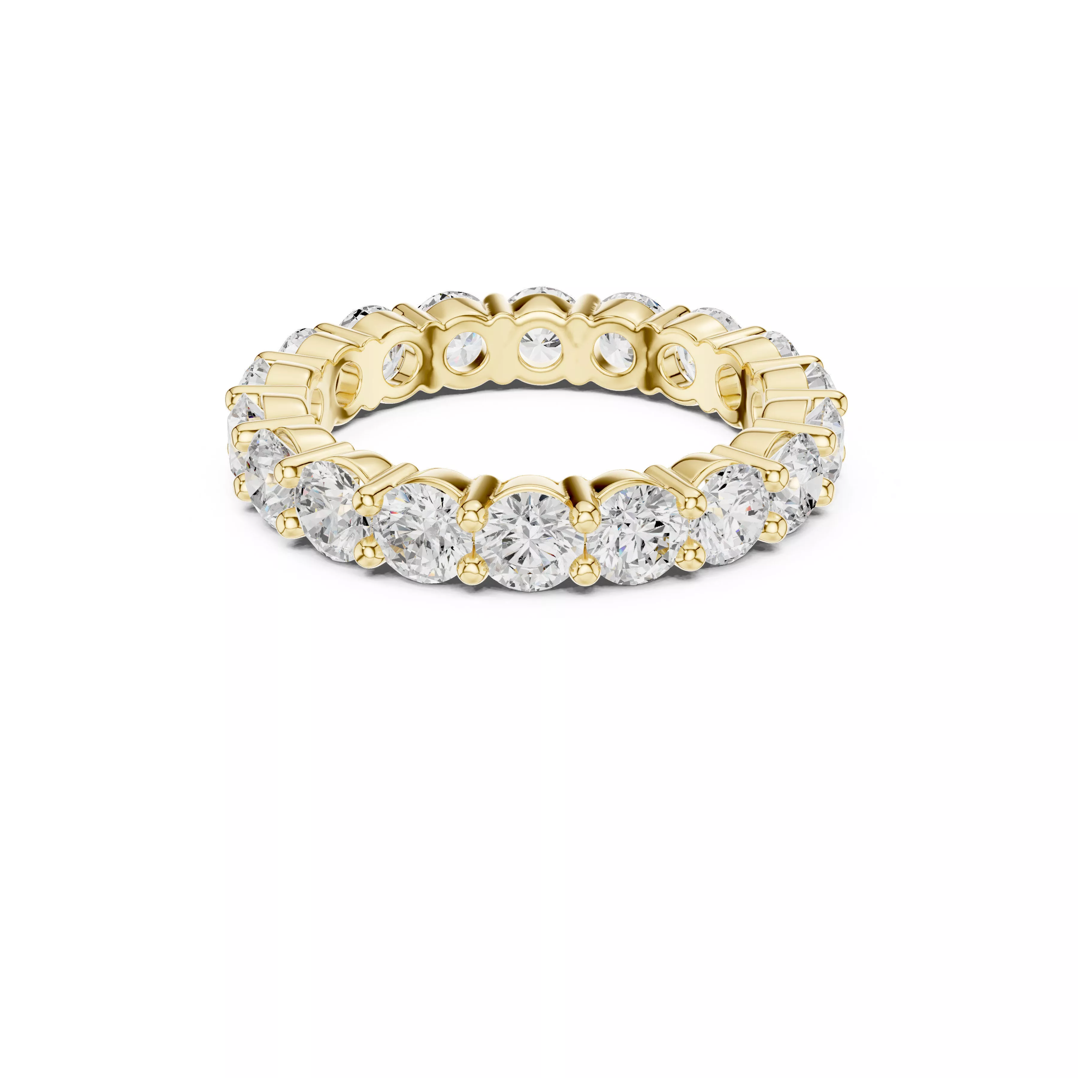 Diamond Eternity Wedding Band Full Circle Ring CAD 3D print model