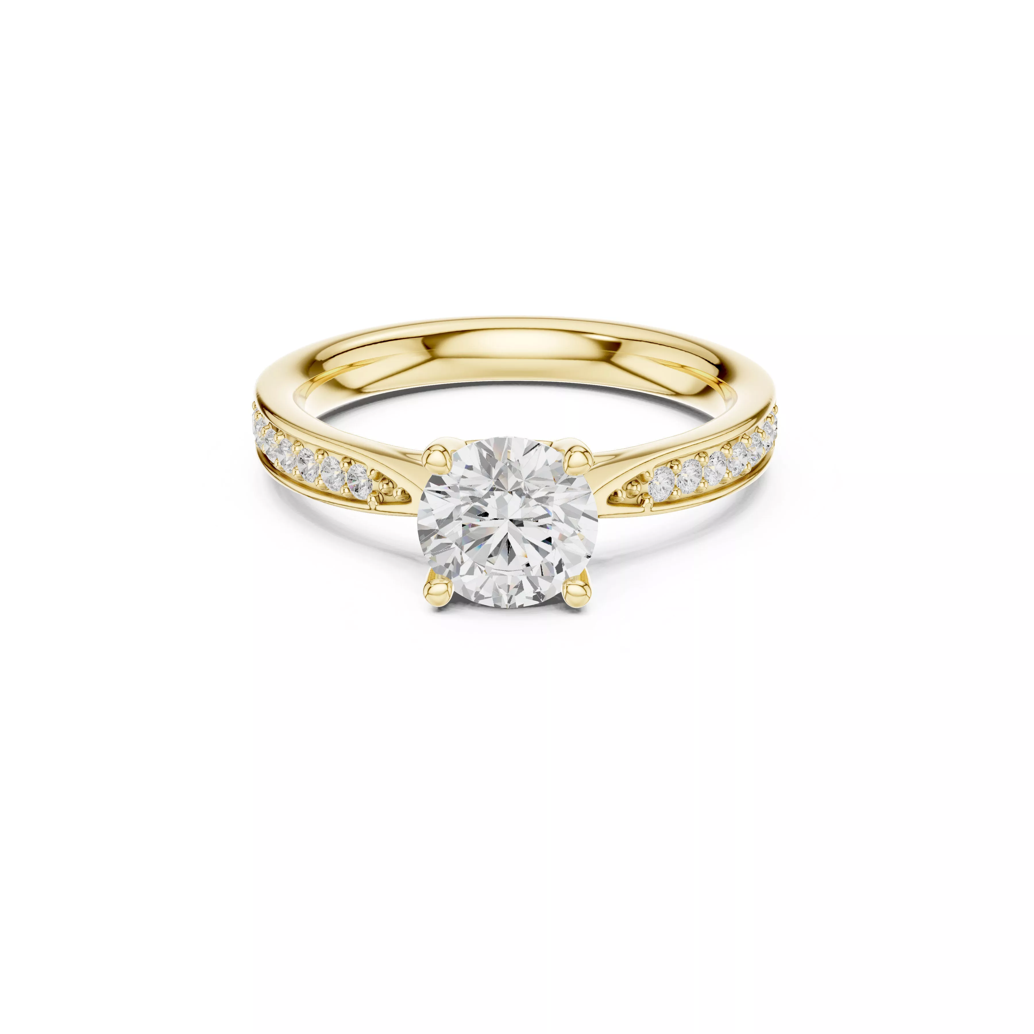 Channel Set Diamond Engagement Ring 3D print model