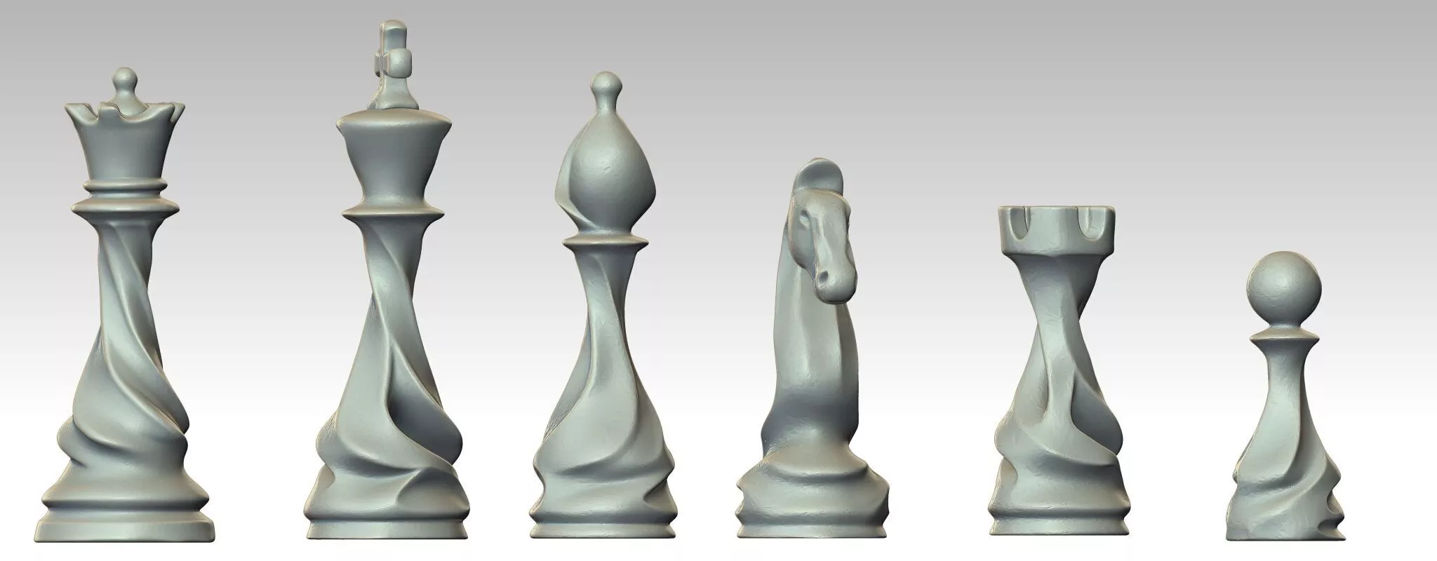 Ethereal Twist Chess Set STL Free 3D print model