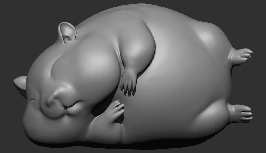 Chubby Sleeping Hamster Cute Animal Miniature 3D STL 3D print model