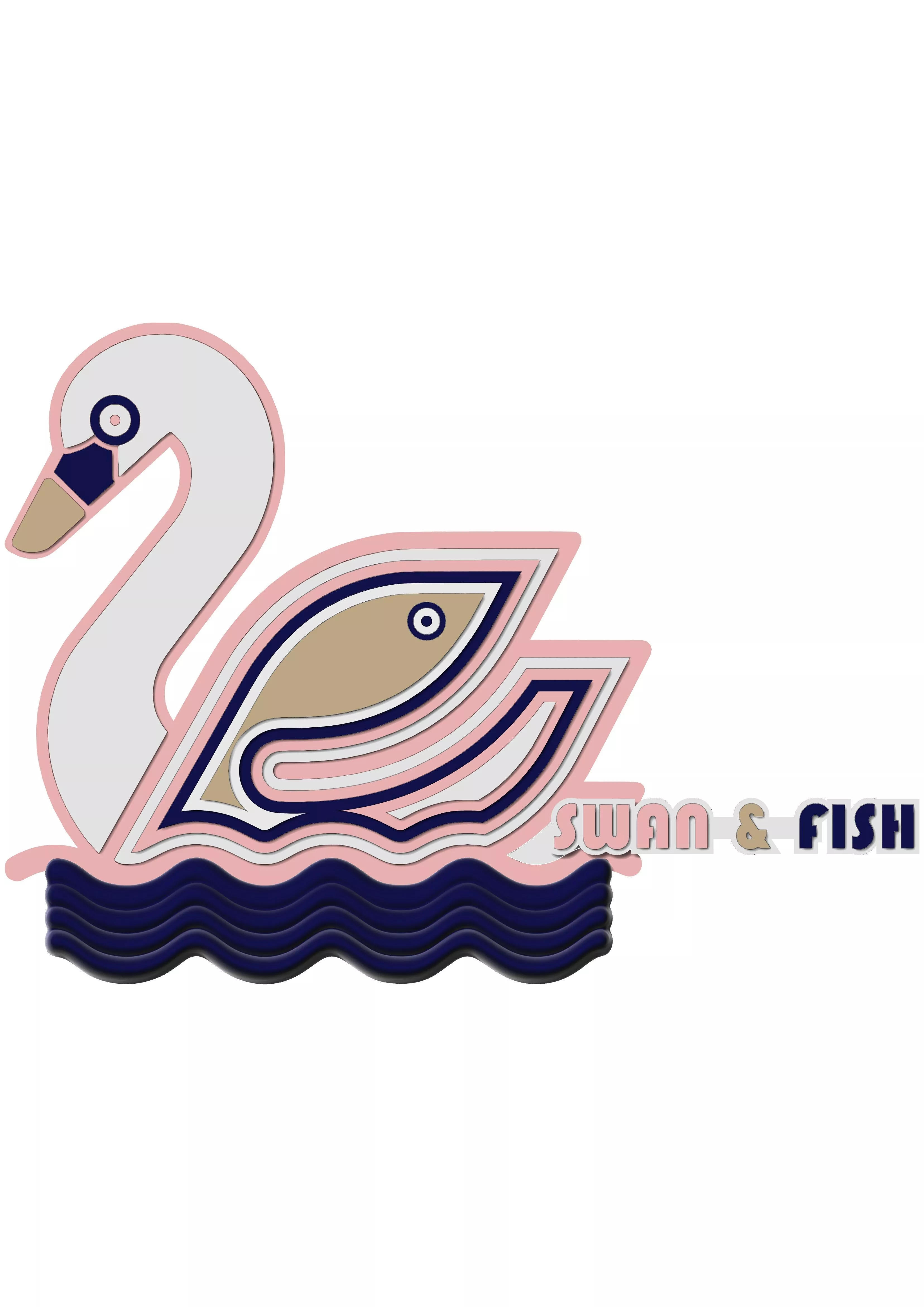 Designer Swan Fish Logo No AMS Designer Schwan Fisch 3D print model