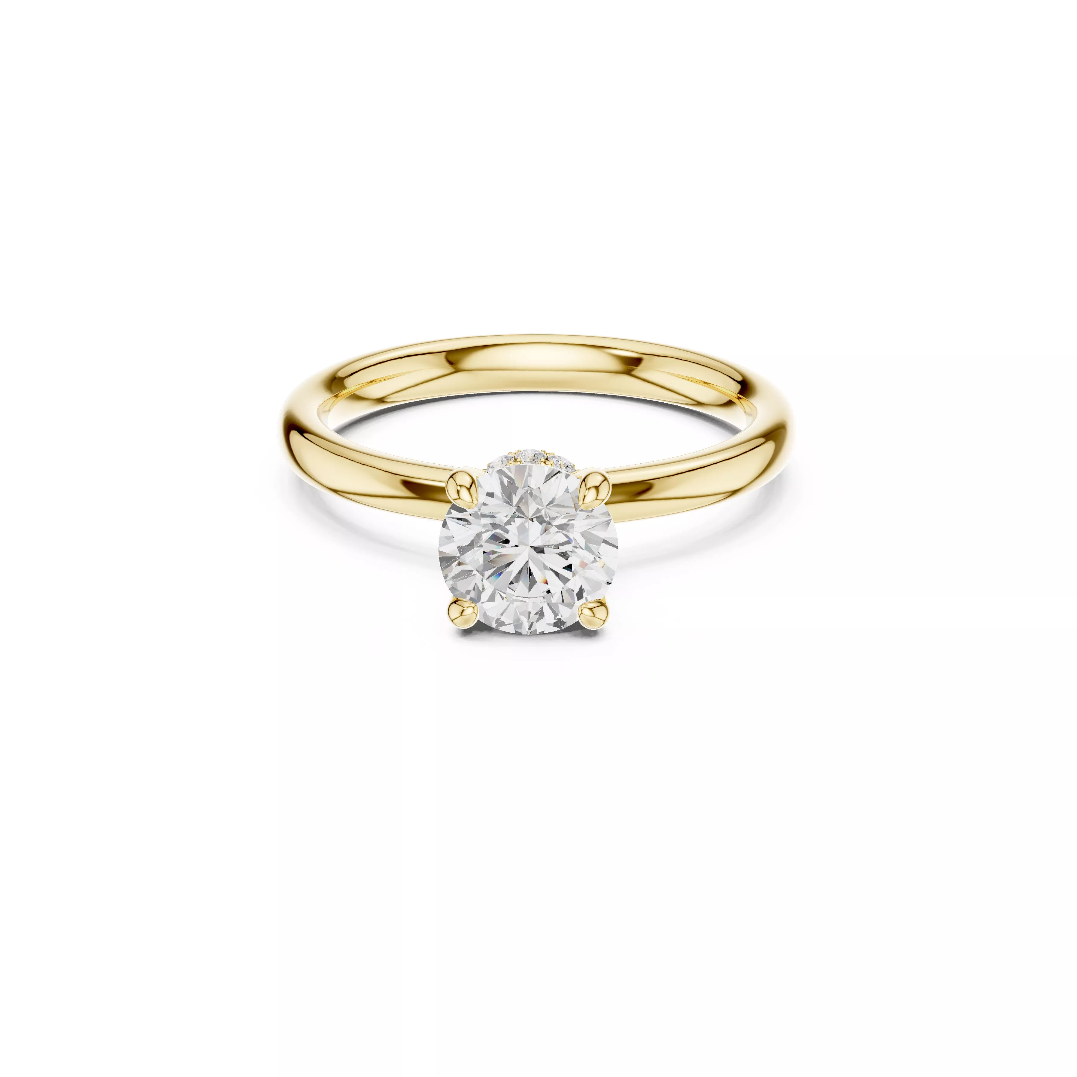 Classic Round Diamond Solitaire Engagement Ring 3D print model