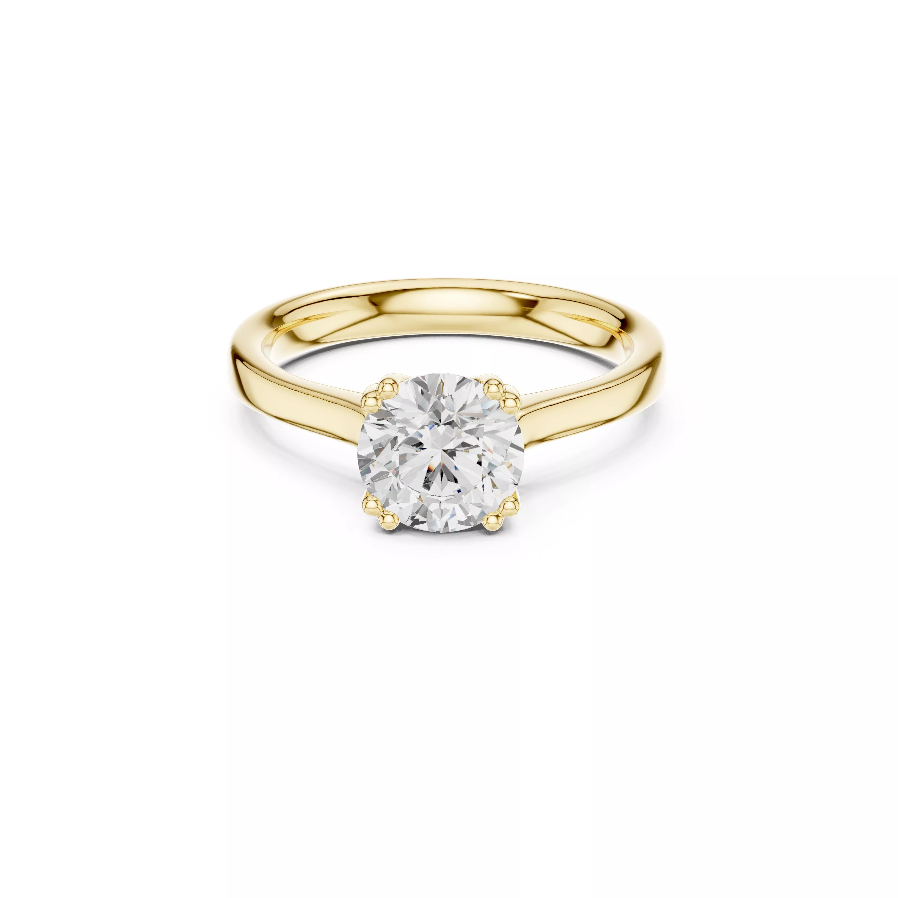 Classic Six Prong Round Solitaire Engagement Ring CAD 3D print model
