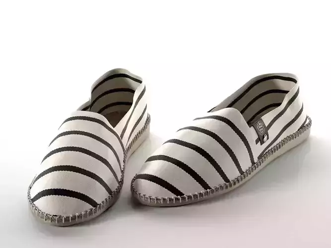 Espadrilles Rayee Blanc Bleu