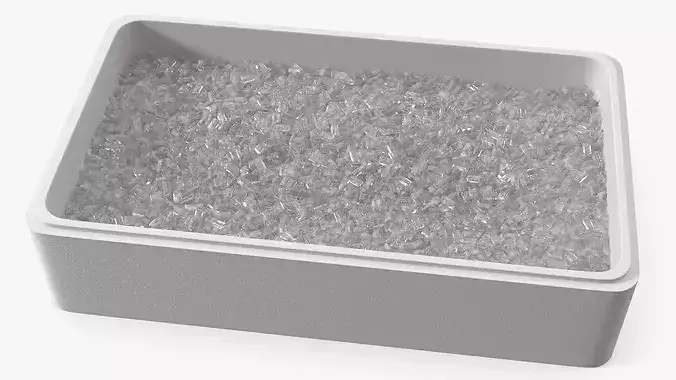 Crushed Ice In White Storage Box 3D model