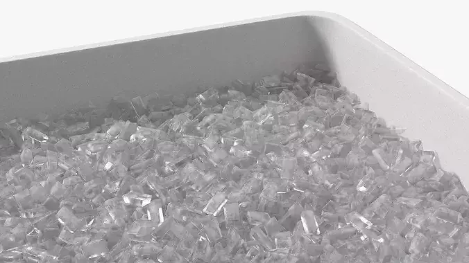 Crushed Ice In White Storage Box 3D model 5