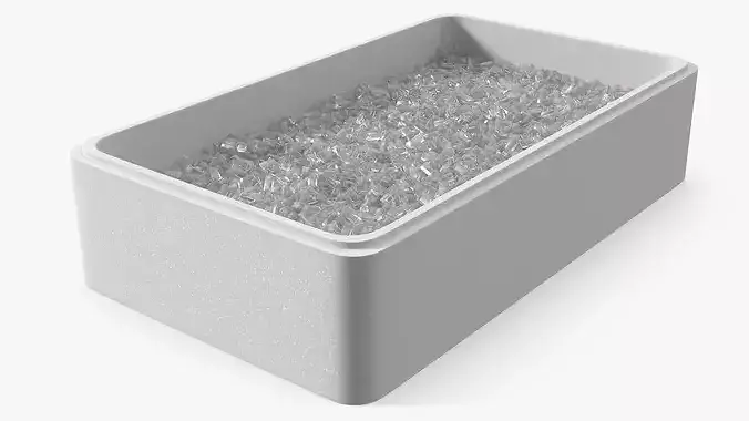 Crushed Ice In White Storage Box 3D model 4