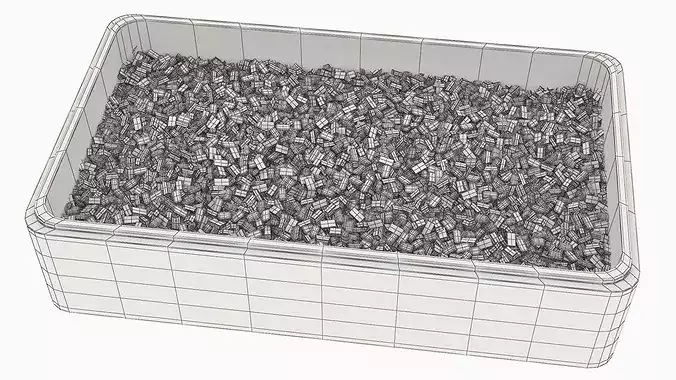 Crushed Ice In White Storage Box 3D model 7