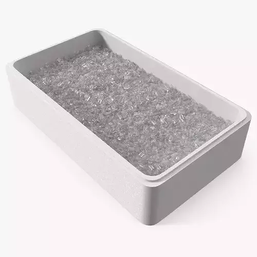 Crushed Ice In White Storage Box 3D model 2