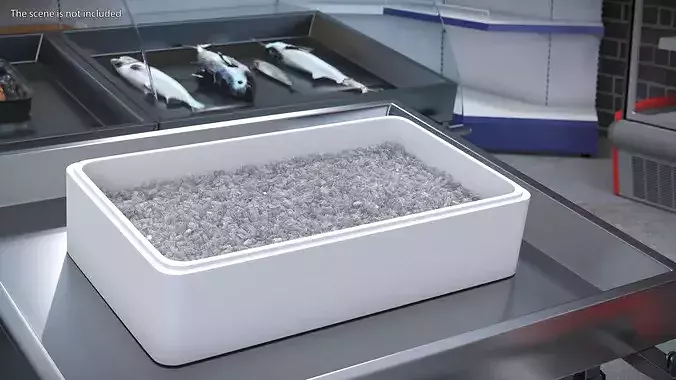 Crushed Ice In White Storage Box 3D model 3