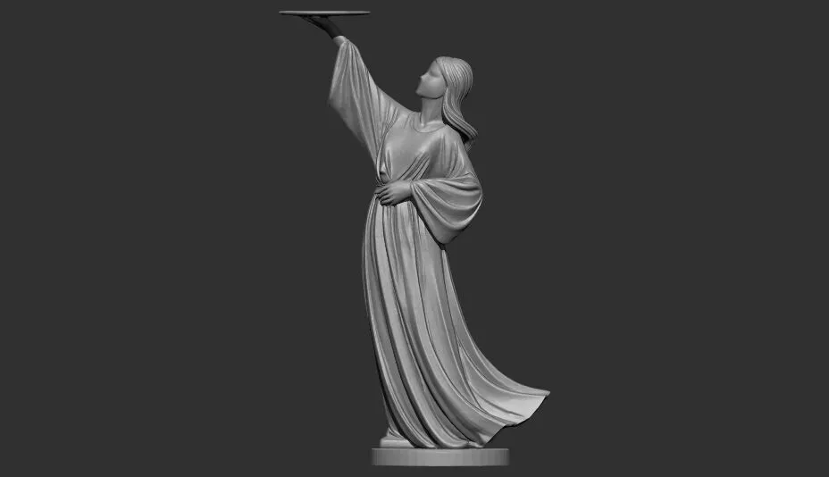 Elegant Goddess with Serving Tray Lady Statue 3D STL 3D print model