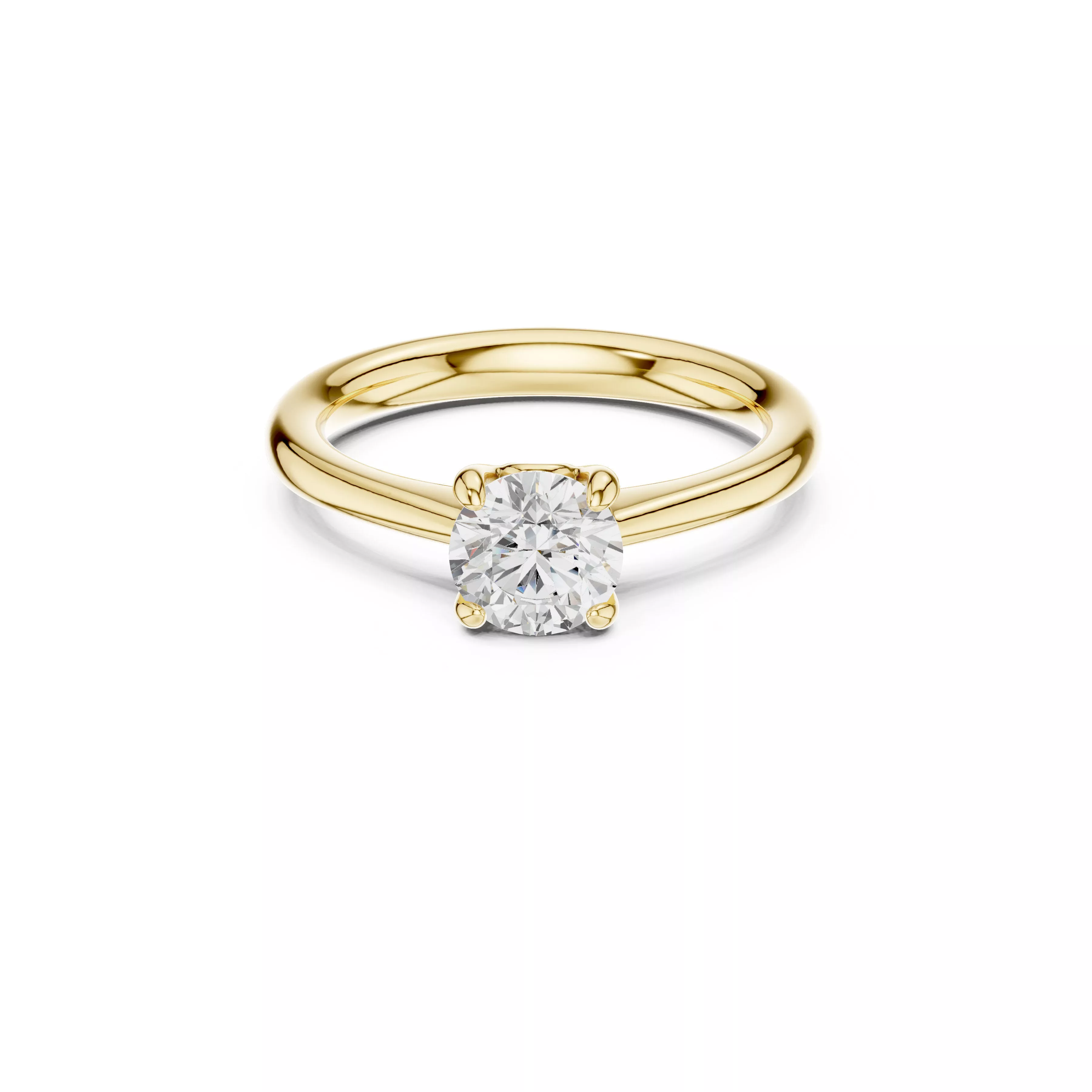 Four Prong Round Brilliant Diamond Solitaire Engagement Ring 3D print model