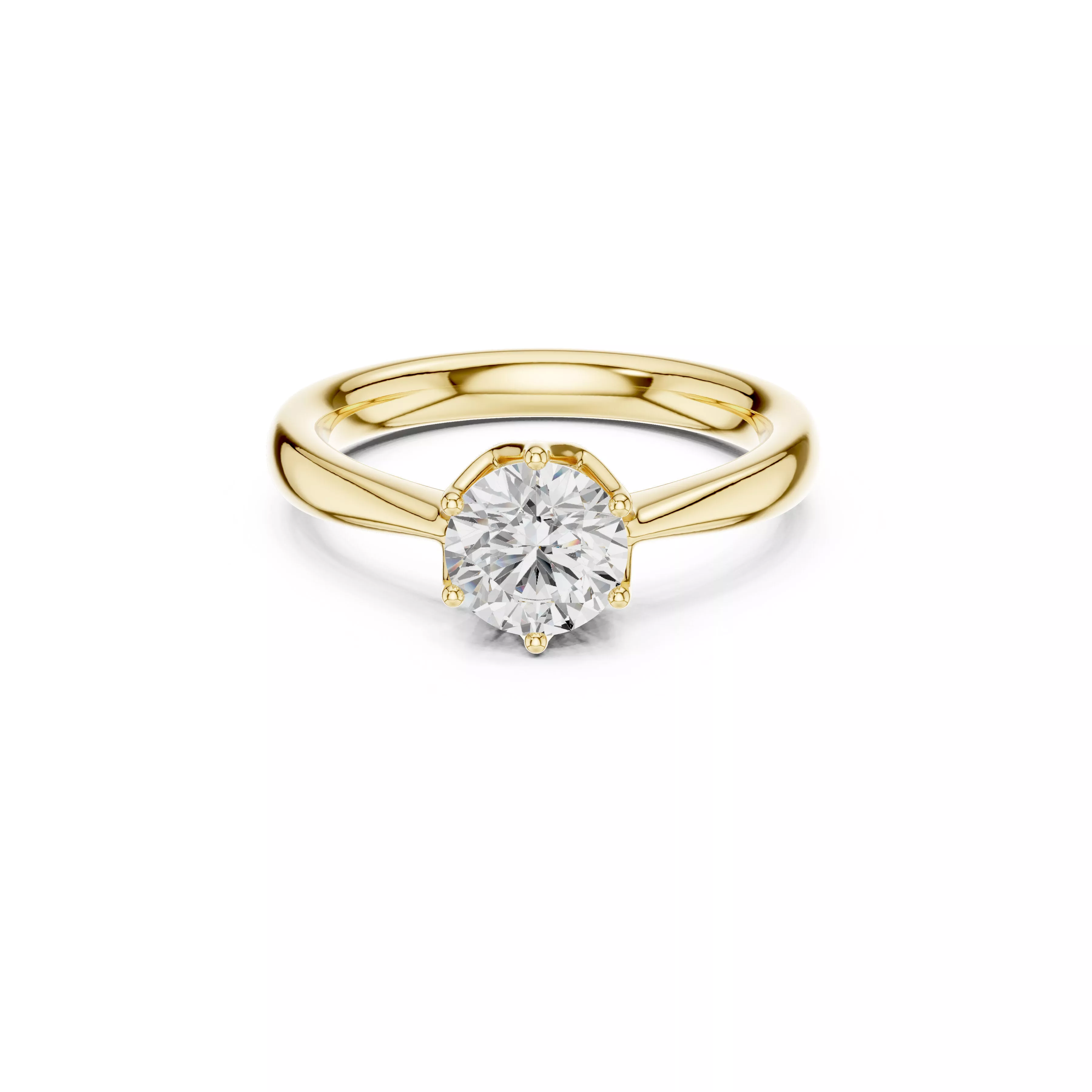 Diamond Solitaire Engagement Ring Cathedral Bridal Ring CAD 3D print model